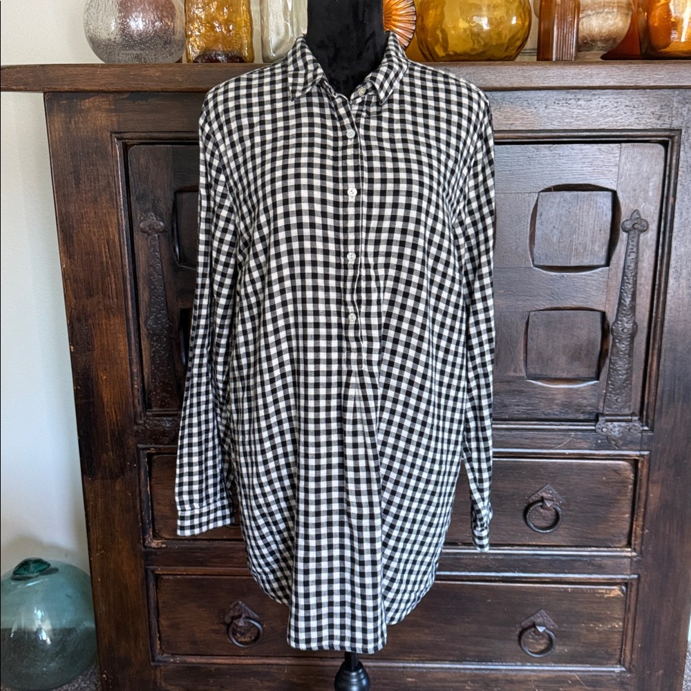 J Jill Shift Gingham Flannel Tunic - image 4